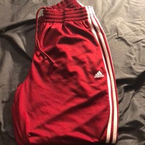 Mens red adidas pants